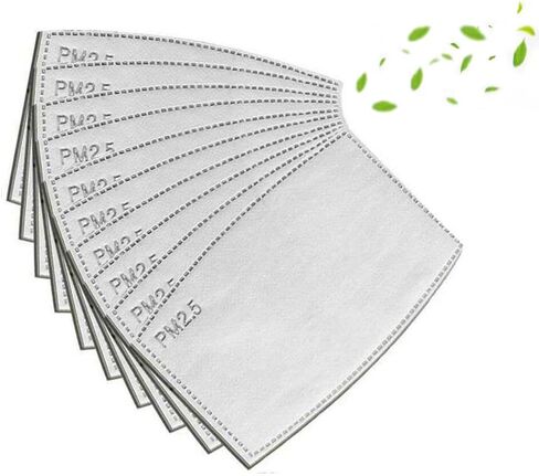 50 Pcs 5 Layers Replaceable Filters PM2.5 Activated Carbon Filter, Protective Mouth Filter for Outdoor in Saudi Arabia