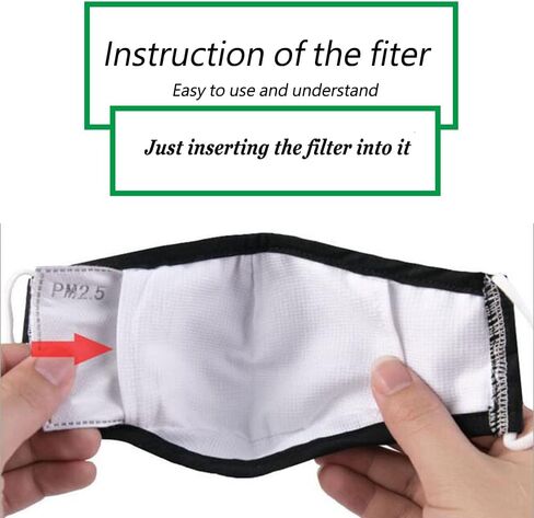 50 Pcs 5 Layers Replaceable Filters PM2.5 Activated Carbon Filter, Protective Mouth Filter for Outdoor in Saudi Arabia