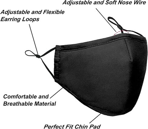 MAZJOYDAY Washable Reusable Cloth Face Masks for Women Men - Breathable Face Mask with Nose Wire and Filter Pocket for Adult in Saudi Arabia
