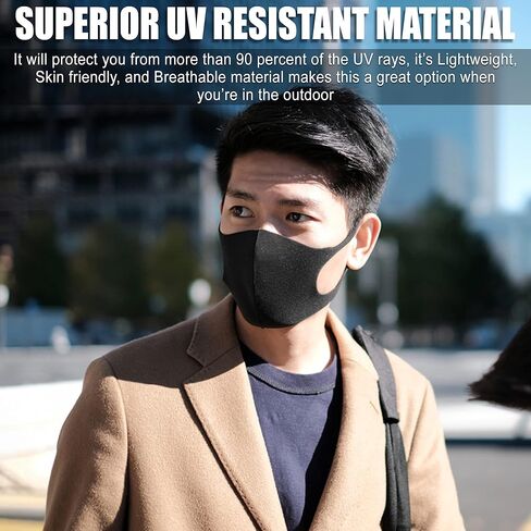 10 عبوات من أغطية الوجه مع غطاء حلقة أذن مرن لكامل الوجه مضاد للغبار، للجنسين، قابل للغسل وإعادة الاستخدام للرجال والنساء، ناعم على الوجه والجلد (ملون) in Kuwait