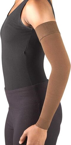 Truform Lymphedema Compression Arm Sleeve, 20-30 mmHg Post Mastectomy Support, Dot Top Grip Band, Beige, Small in Kuwait