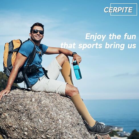 cerpite Open Toe Compression Socks Women & Men-2 Pairs 15-20 mmHg Knee High Stockings for Circulation Support in Saudi Arabia