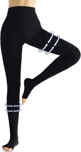Medical Compression Pantyhose Women & Men,20-30mmHg Open Toe Thigh High Compression Tights Graduated Support (Beister) in Kuwait