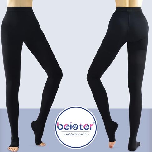 Medical Compression Pantyhose Women & Men,20-30mmHg Open Toe Thigh High Compression Tights Graduated Support (Beister) in Kuwait