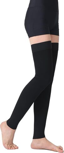 TOFLY® Medical Thigh High Compression Socks Footless for Women & Men, Opaque Support Hose, 15-20mmHg Graduated Compression Stockings with Silicone Band for Varicose Veins, Edema, DVT, 1 Pair Beige S in Saudi Arabia