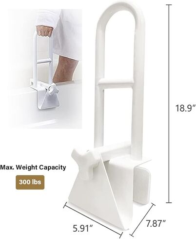 قضيب امان طبي قابل للتعديل لحوض الاستحمام مع مقبض لامان حوض الاستحمام لكبار السن، ابيض in Kuwait