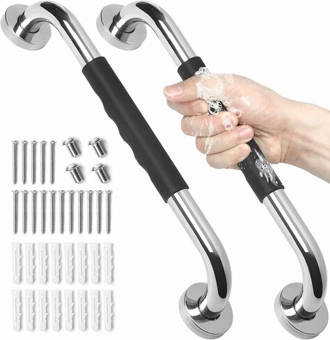 2 Pack Grab Bars for Bathroom, 12 Inch Anti Slip Bathroom Handicap Grab Bars for Showers, Safety Bath & Shower Grab Bar for Seniors, Shower Handles for Elderly, Tesuchan in Saudi Arabia
