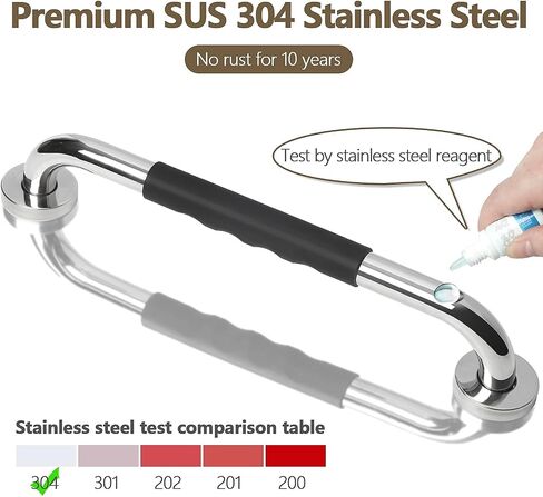 2 Pack Grab Bars for Bathroom, 12 Inch Anti Slip Bathroom Handicap Grab Bars for Showers, Safety Bath & Shower Grab Bar for Seniors, Shower Handles for Elderly, Tesuchan in Saudi Arabia
