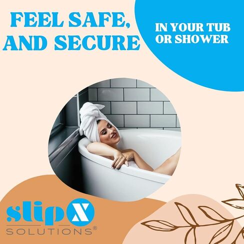 سجادة أمان مطاطية متينة للغاية من SlipX Solutions مقاس 36 × 18، تشعر بالأمان والثبات طوال الحمام أو الدش، وملمس سطحي إضافي و220 كوب شفط بمقبض كهربائي، يمكن غسلها في الغسالة، باللون الأبيض in Kuwait