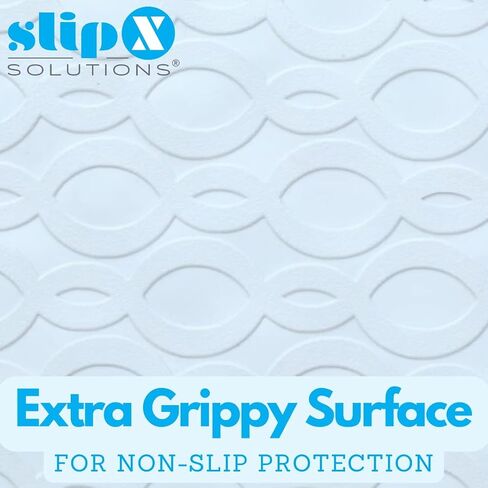 سجادة أمان مطاطية متينة للغاية من SlipX Solutions مقاس 36 × 18، تشعر بالأمان والثبات طوال الحمام أو الدش، وملمس سطحي إضافي و220 كوب شفط بمقبض كهربائي، يمكن غسلها في الغسالة، باللون الأبيض in Kuwait