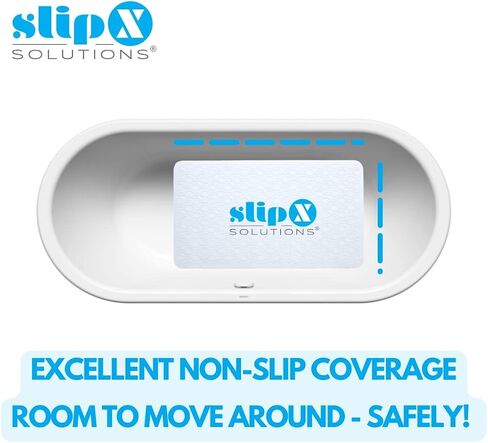 سجادة أمان مطاطية متينة للغاية من SlipX Solutions مقاس 36 × 18، تشعر بالأمان والثبات طوال الحمام أو الدش، وملمس سطحي إضافي و220 كوب شفط بمقبض كهربائي، يمكن غسلها في الغسالة، باللون الأبيض in Kuwait