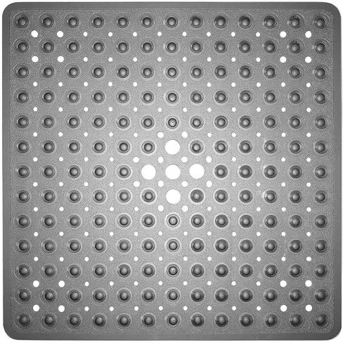 سجادة حمام مربعة من YINENN مقاس 53.34 × 53.34 سم مع أكواب شفط وثقوب تصريف ، غير قابلة للانزلاق وقابلة للغسل للاستحمام (بيج) in Kuwait
