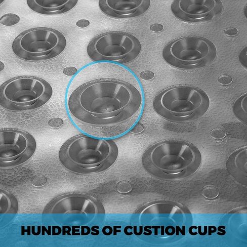 سجادة حمام مربعة من YINENN مقاس 53.34 × 53.34 سم مع أكواب شفط وثقوب تصريف ، غير قابلة للانزلاق وقابلة للغسل للاستحمام (بيج) in Kuwait