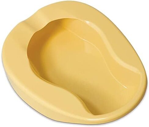 MedPro Durable Conventional Plastic Bed Pan with Contoured Shape for Added Comfort, Made from Heavy-Duty Plastic, Convenient and Easy to Clean, Adult Size, Light Yellow in Saudi Arabia