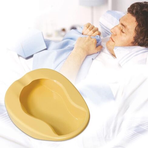 MedPro Durable Conventional Plastic Bed Pan with Contoured Shape for Added Comfort, Made from Heavy-Duty Plastic, Convenient and Easy to Clean, Adult Size, Light Yellow in Saudi Arabia
