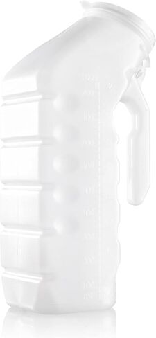 Caremax Supply Urinals for Men with Translucent Lid – 32 Oz. Bottle – 2 Pack-Male Urinal Bottles with Spill Proof Screw Cap – Durable and Reliable – Practical Design – for Camping, Travel People in Kuwait