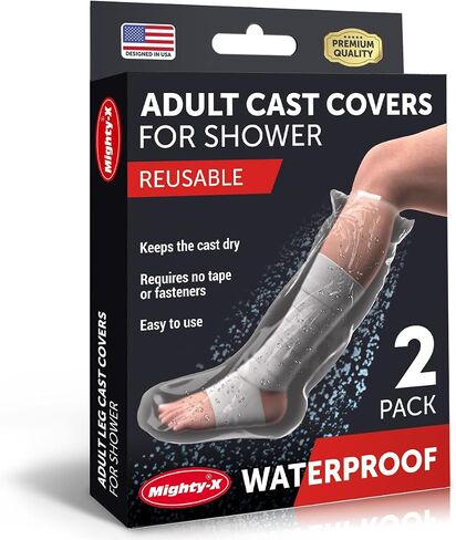 100% Waterproof Cast Cover Leg -【Watertight Seal】- Reusable 2 pk Cast Protector for Shower Leg Adult Knee, Ankle, Foot - Half Leg Covers in Saudi Arabia