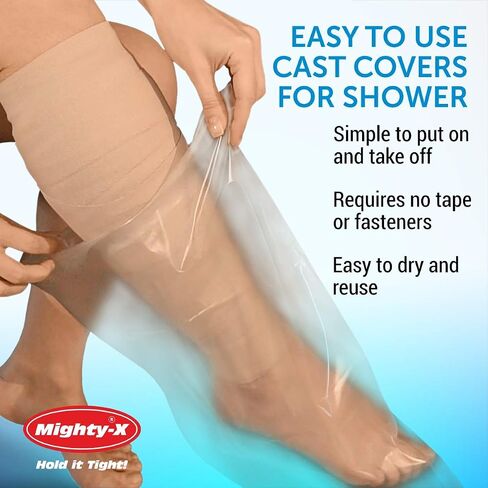 100% Waterproof Cast Cover Leg -【Watertight Seal】- Reusable 2 pk Cast Protector for Shower Leg Adult Knee, Ankle, Foot - Half Leg Covers in Saudi Arabia