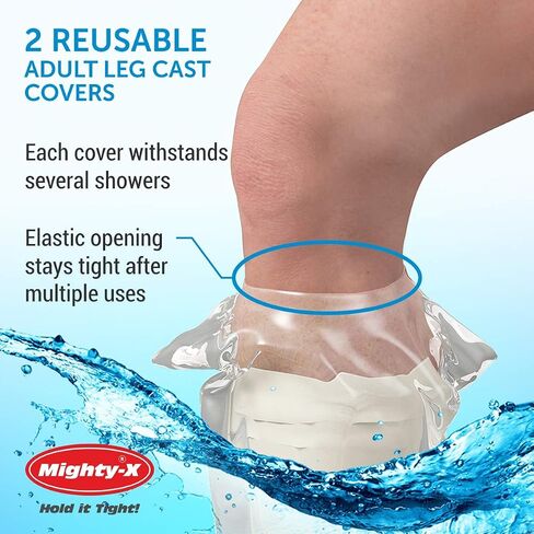 100% Waterproof Cast Cover Leg -【Watertight Seal】- Reusable 2 pk Cast Protector for Shower Leg Adult Knee, Ankle, Foot - Half Leg Covers in Saudi Arabia