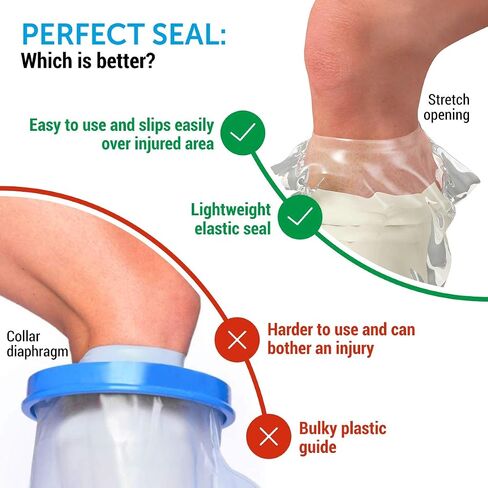 100% Waterproof Cast Cover Leg -【Watertight Seal】- Reusable 2 pk Cast Protector for Shower Leg Adult Knee, Ankle, Foot - Half Leg Covers in Saudi Arabia