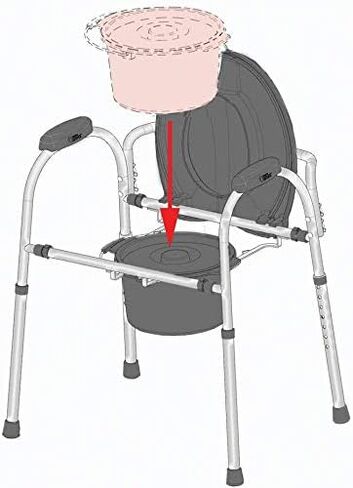 كرسي MedPro Defense Comfort Plus مع ارتفاع قابل للتعديل ومقعد مريح عريض جدًا، بديل مريح وأكثر أمانًا للمرحاض، تصميم إطار مرن، رمادي in Kuwait