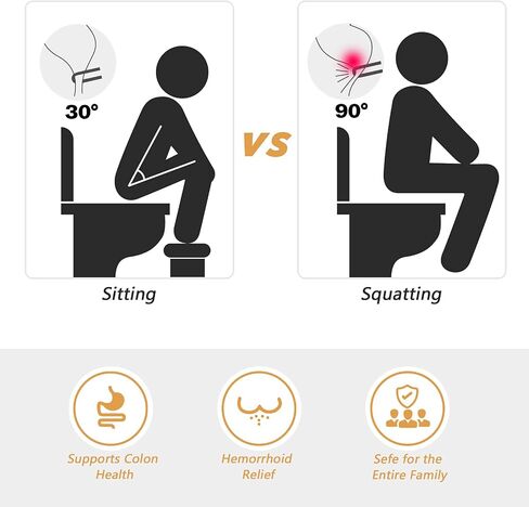 Bamboo 7-Inch Height Toilet Stool, Foldable and No-Slip Toilet Potty Stool with Foot Massager for The Bathroom, Portable Toilet Squatting Stool for Adults and Kids in Saudi Arabia