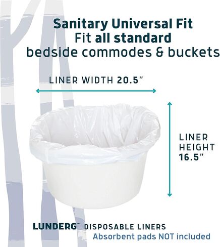 بطانات كومود من لوندج - عبوة اقتصادية مكونة من 100 قطعة تناسب الجميع - بطانات كومود من الدرجة الطبية يمكن التخلص منها لكرسي كومود للبالغين، أو أكياس مراحيض محمولة أو أكياس مراحيض للتخييم in Kuwait