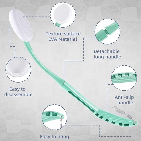 Lotion Applicator for Back, 20.5" Back Lotion Applicator, Back Lotion Applicators for Your Back, Easy Reach and Washable, Back Self Tanner Applicator（Cyan） in Kuwait