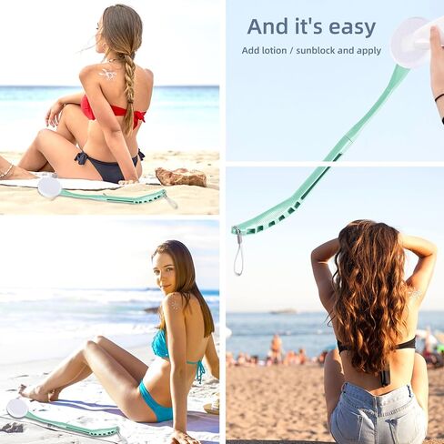 Lotion Applicator for Back, 20.5" Back Lotion Applicator, Back Lotion Applicators for Your Back, Easy Reach and Washable, Back Self Tanner Applicator（Cyan） in Kuwait