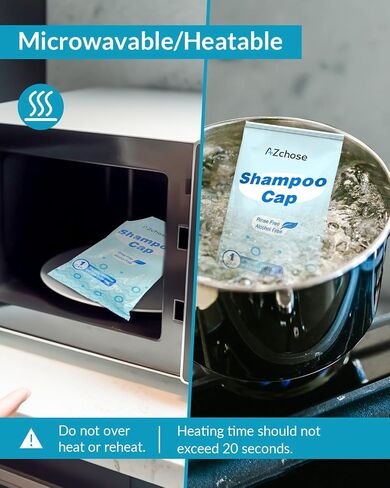 AZchose Waterless Shampoo Caps No-need Rinse for Bedridden Patients, Hair Washing Rinse-free Shampoo Cap for Elderly, Disposable & Hypoallergenic Shampoo Shower Caps for Hospital 5 Packs in Saudi Arabia