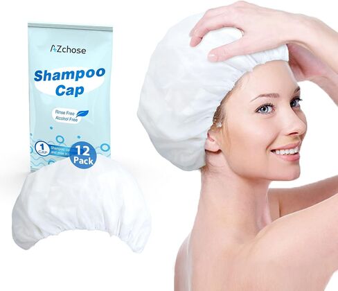 AZchose No Water Shampoo Caps Disposable 12 pack Rinse-Free Shampoo Caps for Bedridden Patients in Saudi Arabia