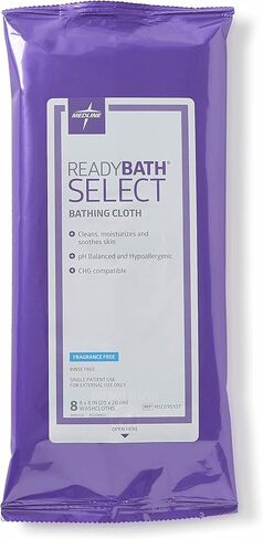 Medline ReadyBath Select Body Cleansing Cloth Wipes, Fragrance Free, Medium Weight Wipes (8 Count Pack, 30 Packs) in Saudi Arabia