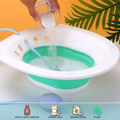 MTASTIC Sitz Bath for Toilet Seat- Soothes Hemorrhoids & Perineum, Suitable for Pregnant Women, Postpartum Care- Collapsible, Soaked Steam Relief of Vaginal/Anal Inflammation in Kuwait