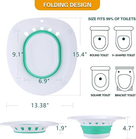 MTASTIC Sitz Bath for Toilet Seat- Soothes Hemorrhoids & Perineum, Suitable for Pregnant Women, Postpartum Care- Collapsible, Soaked Steam Relief of Vaginal/Anal Inflammation in Kuwait