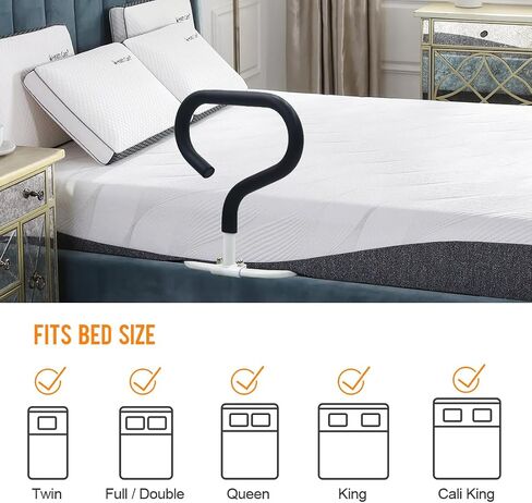 Bed Rail - Bed Rails for Elderly Adults for Safety, Medical Bed Safety & Assisting Rails, Bed Handles and Assist Bar Bed Cane for Seniors Side Bed Safety Rail Railing, Fits Queen, King, Full, Twin Bed in Saudi Arabia