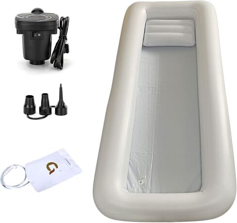 TWSOUL Inflatable Portable Bathtub, Medical Inflatable Bathtub Shower, Bath Basin Kit, PVC Portable Bathtub with Electric Air Pump, for Elderly, Disabled, Bedridden Patients, Handicapped, Pregnant in Kuwait