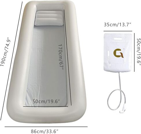 TWSOUL Inflatable Portable Bathtub, Medical Inflatable Bathtub Shower, Bath Basin Kit, PVC Portable Bathtub with Electric Air Pump, for Elderly, Disabled, Bedridden Patients, Handicapped, Pregnant in Kuwait