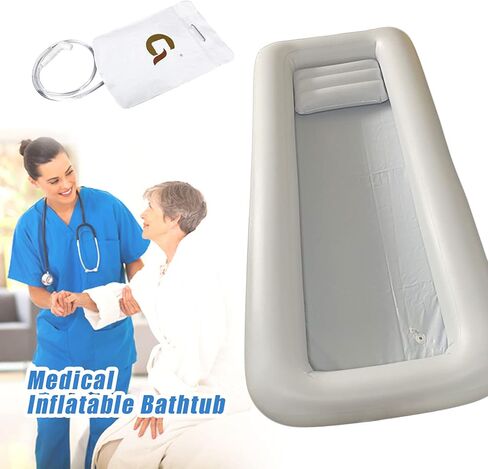 TWSOUL Inflatable Portable Bathtub, Medical Inflatable Bathtub Shower, Bath Basin Kit, PVC Portable Bathtub with Electric Air Pump, for Elderly, Disabled, Bedridden Patients, Handicapped, Pregnant in Kuwait