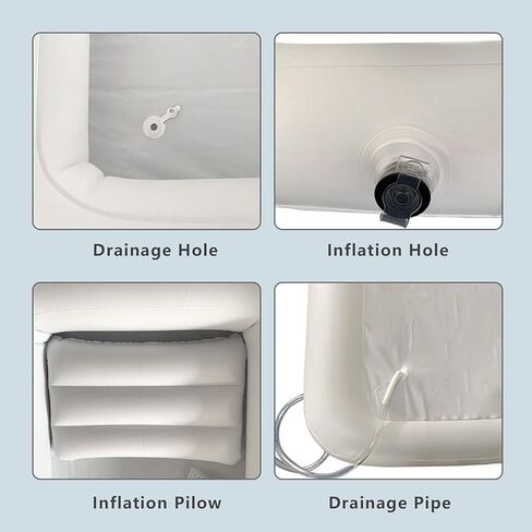 TWSOUL Inflatable Portable Bathtub, Medical Inflatable Bathtub Shower, Bath Basin Kit, PVC Portable Bathtub with Electric Air Pump, for Elderly, Disabled, Bedridden Patients, Handicapped, Pregnant in Kuwait
