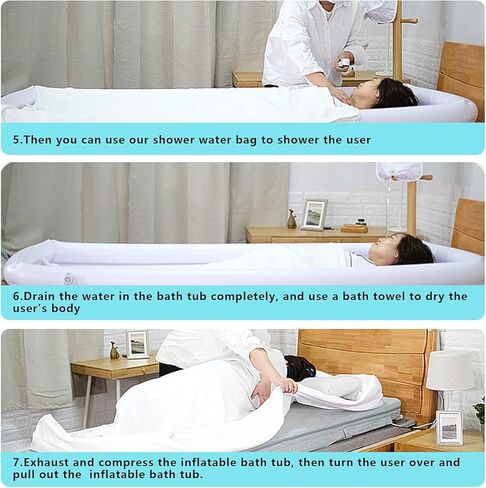 TWSOUL Inflatable Portable Bathtub, Medical Inflatable Bathtub Shower, Bath Basin Kit, PVC Portable Bathtub with Electric Air Pump, for Elderly, Disabled, Bedridden Patients, Handicapped, Pregnant in Kuwait