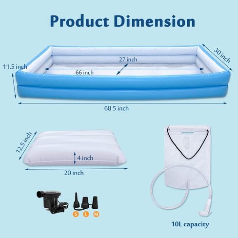 حوض استحمام طبي قابل للنفخ محمول لكبار السن وذوي الاحتياجات الخاصة، سرير مساعدات للاستحمام، حوض استحمام للبالغين وطريح الفراش لكامل الجسم، حوض استحمام قابل للنفخ للعناية المنزلية والمعاقين in Kuwait