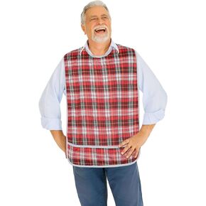 Adult Bibs for Eating - Extra Large Adult Bibs Reusable Clothing Protector - Waterproof Adult Bib for Women and Men - Crumb Catcher - Machine Washable Bib (XL Beige) in Saudi Arabia