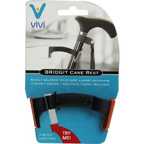 HealthSmart Vivi Bridgit Cane Rest Cane Holder, Helps Cane Stay in Place, Small and Compact, 5/8 to 1 Inch, Orange