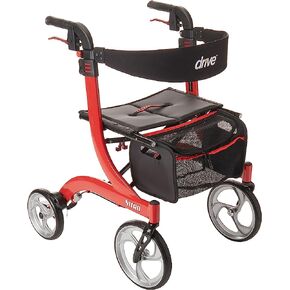 Drive Medical RTL10266 Nitro Euro-Style 4-Wheel Rollator Walker With Seat, Red in Kuwait