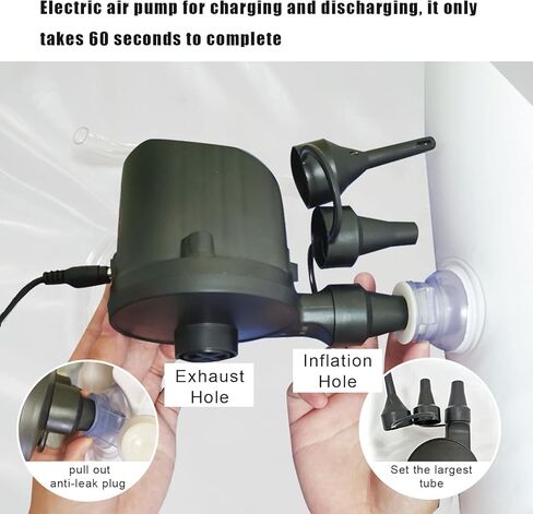 Inflatable Bathtub, Inflatable Bedside Shower Kit with Electric Air Pump and Water Bag, Medical Inflatable Bathtub Shower, PVC Portable Bathtub, for The Pregnant, Elderly, Disabled in Kuwait