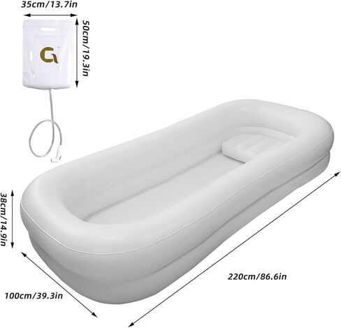 Inflatable Bathtub, Inflatable Bedside Shower Kit with Electric Air Pump and Water Bag, Medical Inflatable Bathtub Shower, PVC Portable Bathtub, for The Pregnant, Elderly, Disabled in Kuwait