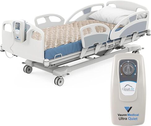 Vaunn Medical Cloud Air Whisper غطاء مرتبة ضغط الهواء المتناوب الهادئ مع مضخة مقاس مزدوج 36 بوصة × 78 بوصة × 3 بوصة in Kuwait