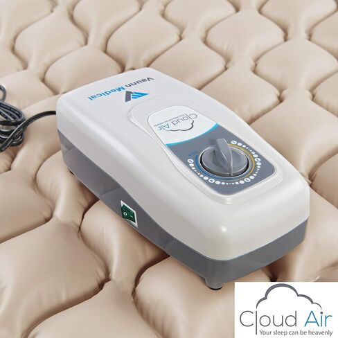 Vaunn Medical Cloud Air Whisper غطاء مرتبة ضغط الهواء المتناوب الهادئ مع مضخة مقاس مزدوج 36 بوصة × 78 بوصة × 3 بوصة in Kuwait