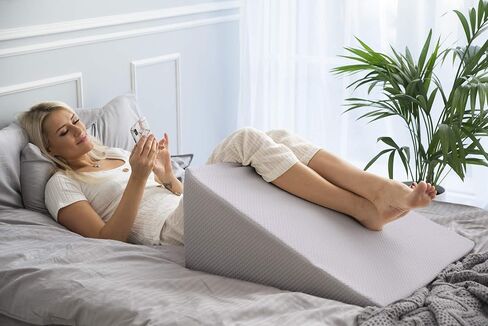 غطاء وسادة ويدج بديل من الخيزران (24 × 24 × 12) مع سحاب - ممتص للعرق وممتص للرطوبة وخالي من الروائح الكريهة - رمادي in Kuwait