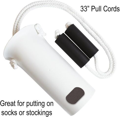 Rehabilitation Advantage Wide Sock Aid with Single Cord, White, 1 Count in Saudi Arabia